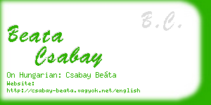 beata csabay business card